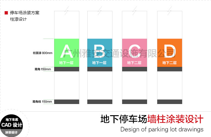 停车场墙柱涂装方案设计